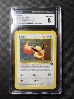 2000 Pokemon Black Star Promo #11 - Eevee - Holo - NM-MT - CGC 8 - With a Swirl! - Image 1