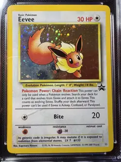 2000 Pokemon Black Star Promo #11 - Eevee - Holo - NM-MT - CGC 8 - With a Swirl! - Image 2