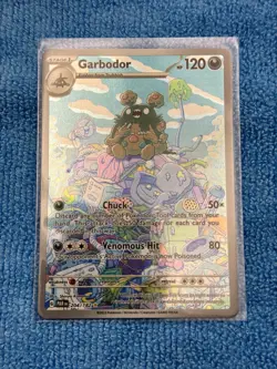 English Pokemon Garbodor 204/182 SV04: Paradox Rift Holo IR Illustration Rare - Image 1