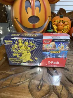 Pokemon Elite Trainer Box + Booster Bundle Surging Sparks COSTCO 2-PACK IN HAND - Image 1