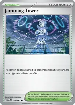 1x Jamming Tower (#153/167) NM Eng Pokemon - Twilight Masquerade - Image 1
