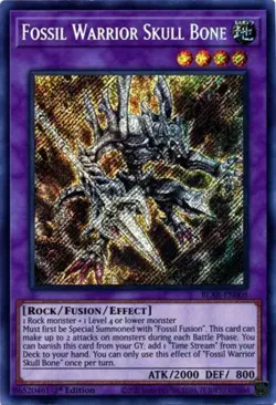x1 Fossil Warrior Skull Bone - BLAR-EN008 - Secret Rare - 1st Edition Yu-Gi-Oh! - Image 1