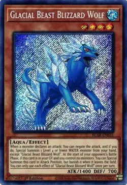 x1 Glacial Beast Blizzard Wolf - BLAR-EN031 - Secret Rare - 1st Edition Yu-Gi-Oh - Image 1