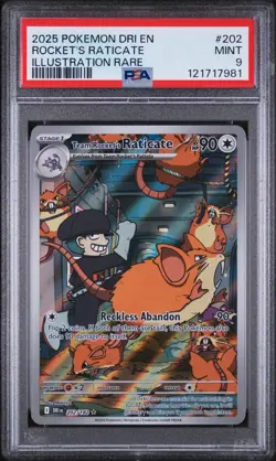 PSA 9 Mint Team Rocket’s Raticate 2025 Destined Rivals 202/162 Pokemon Card - Image 1