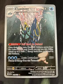 Clawitzer 141/132 Me01: Mega Evolution Holo Pokemon Card Full Art Water Type - Image 1