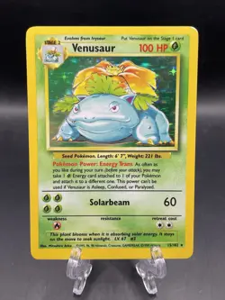 Pokemon TCG Venusaur Base Set Holo Unlimited Rare Card 15/102 LP- - Image 1
