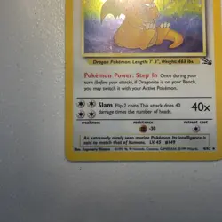Pokemon TCG Dragonite Fossil Holo Unlimited Rare Card 4/62 LP Vintage - Image 4