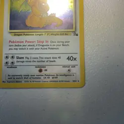 Pokemon TCG Dragonite Fossil Holo Unlimited Rare Card 4/62 LP Vintage - Image 5
