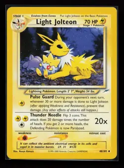 Light Jolteon 48/105 Uncommon Neo Destiny Pokemon Card - Image 1