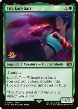Light Play, English MTG Foil Tifa Lockhart - Foil - Prerelease Promo Final Fanta - Image 1