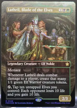 Lathril, Blade of the Elves #349 Foundations Borderless Foil Rare - Image 1