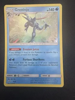 Pokemon TCG Greninja Holo Rare 9/18 Detective Pikachu LP - Image 1