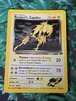 Pokemon Gym Challenge Rocket's Zapdos Holo 15/132 MP 0027 - Image 1