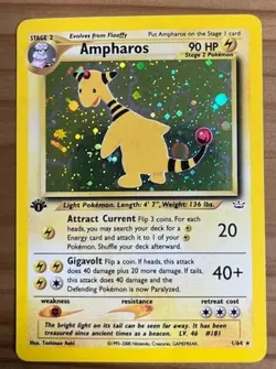 Ampharos Holo Pokemon 1/64 Neo Revelation First Edition 1st Ed - Image 1
