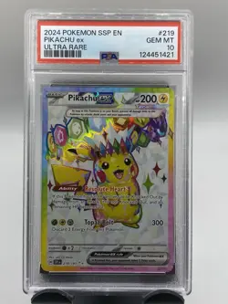 2024 POKEMON SSP EN-PIKACHU ex ULTRA RARE #219 GEM MT PSA 10 - Image 1