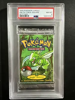 1999 Pokemon Jungle Foil Booster Pack PSA 8 Scyther Sealed WOCT NM-MT Unlimited - Image 1