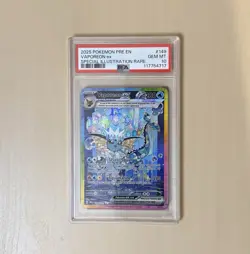 2025 Pokemon Prismatic Evolutions Vaporeon Ex 149/131 SIR PSA 10 English Mint - Image 1
