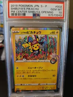 Pokemon Shibuya's Pikachu PM Center Opening Japanese Holo Promo 002/S-P PSA 10 - Image 1