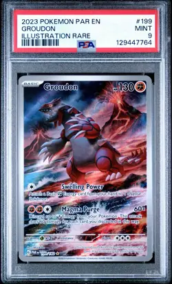2023 Pokemon SV Paradox Rift Groudon #199/182 PSA 9 - Image 1