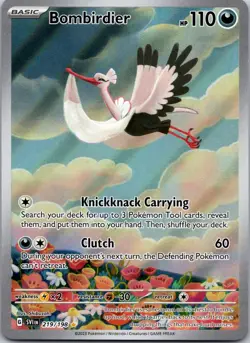 Bombirdier 219/198 NM Scarlet and Violet Pokemon Card TCG - Image 1