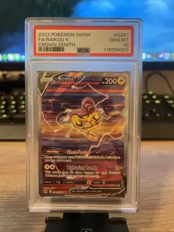 Pokemon Card Raikou v GG41/GG70 Crown Zenith: Galarian Gallery PSA 10 Gem Mint - Image 1