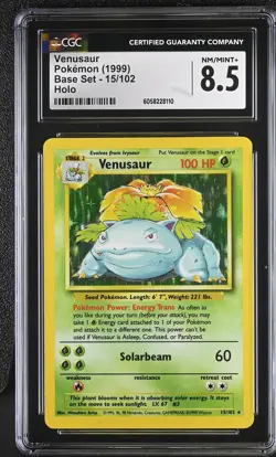 CGC 8.5 Venusaur 1999 Base Set 15/102 Holo Pokemon Card - Image 1