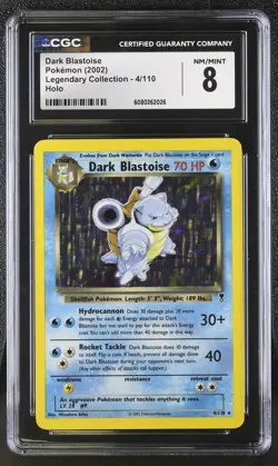 CGC 8 Dark Blastoise 2002 Legendary Collection 4/110 Holo Pokemon Card - Image 1