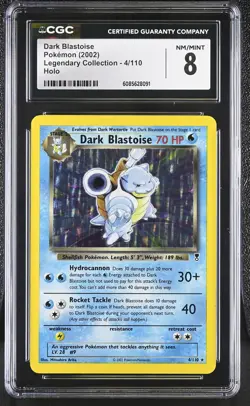 CGC 8 Dark Blastoise 2002 Legendary Collection 4/110 Holo Pokemon Card - Image 1