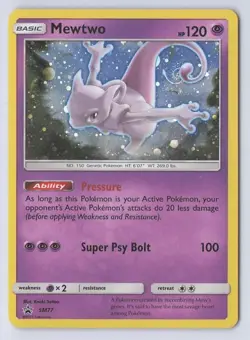 Pokemon Mewtwo TCG SM77 Cosmic Holo Black Star Promo Card - Image 1