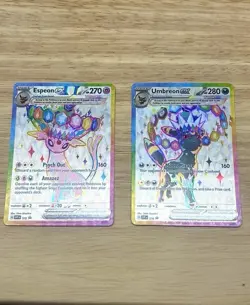 Umbreon & Espeon ex Svp175 & 176 Scarlet & Violet Promo Cards Holo Prismatic - Image 1