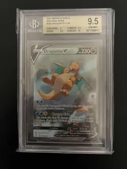 BGS 9.5 GEM MINT Dragonite V 192/203 Evolving Skies Alt Art Card 2021 Pokemon - Image 1