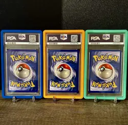 1999 Pokemon base set Charizard Blastoise Venusaur Holos graded PSA 7 - Image 2