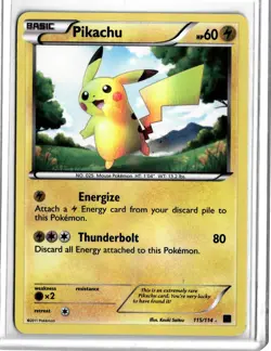 Pikachu 115/114 Black & White Holo Pokemon TCG Secret Rare - Image 3
