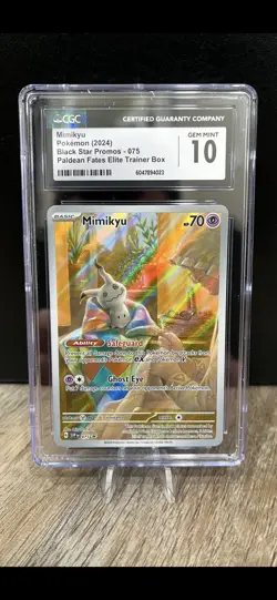 {CGC Gem Mint 10} Mimikyu (Black Star Promo) 075 Pokemon Paldean Fates - Image 1