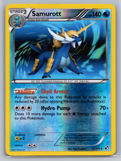 Pokemon TCG Samurott Black & White 32/114 Reverse Holo Rare MP - Image 1