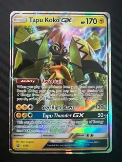 Pokemon TCG Tapu Koko GX Sun & Moon SM33 Promo DMG - Image 1
