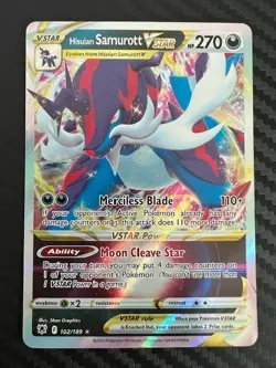 Pokemon TCG Hisuian Samurott VSTAR Sword & Shield Astral Radiance 102/189 NM - Image 1