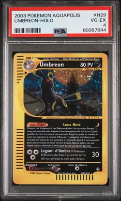 2003 Pokemon Umbreon Aquapolis Holo Rare Italian #H29 PSA 4 VG-EX WOTC ITALIAN - Image 1