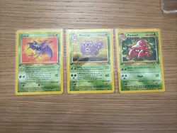 Lot Pokemon 1st Edition Base Set 1999 - (1) Zubat, (1)Weezing, & (1)Parasect LP - Image 1