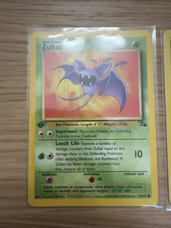 Lot Pokemon 1st Edition Base Set 1999 - (1) Zubat, (1)Weezing, & (1)Parasect LP - Image 2