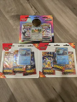 Pokemon Prismatic Evolution 2 Packs Blister And Surging Spark 3 Packs Blister - Image 1