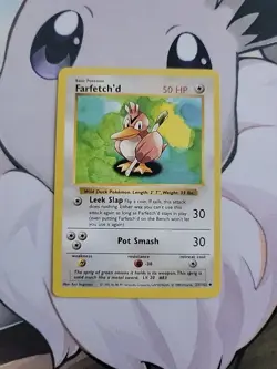 Pokemon TCG Farfetch'd Base Set 27/102 Regular Shadowless Uncommon W11 - Image 1