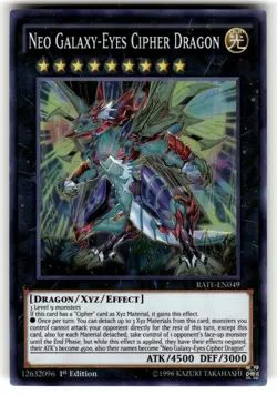 Yugioh Neo Galaxy-Eyes Cipher Dragon RATE-EN049 Super Rare 1st Ed NM - Image 1