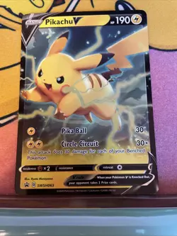 ✨Pikachu V SWSH063 SWSH: Sword & Shield Promo Cards Holo✨Surfing And Flying Pika - Image 3