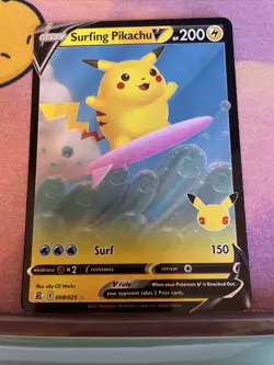 ✨Pikachu V SWSH063 SWSH: Sword & Shield Promo Cards Holo✨Surfing And Flying Pika - Image 4