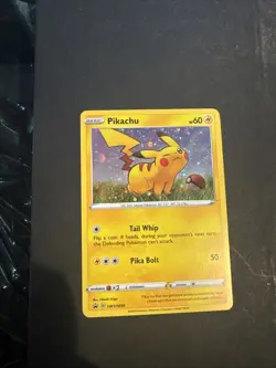 Pokemon TCG Pikachu SWSH039 Sword & Shield Holo Black Star Promo Card - Image 1