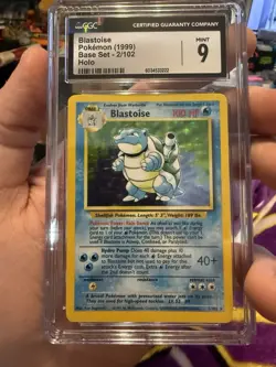 CGC 9 MINT Blastoise 1996 Base Set Holo Pokemon Card *slab Scuff Reverse* - Image 1