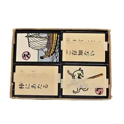 Vintage Edo Iroha Karuta Japanese Card Game 4-Decks 1-Open Original Box - Image 3