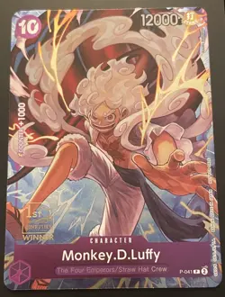 Monkey D. Luffy - 1st Anniversary Tournament (Winner) P-041 One Piece Promo Card - Image 1