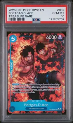 PSA 10 Portgas D. Ace OP08-052 Royal Blood OP10 One Piece Card English - Image 1